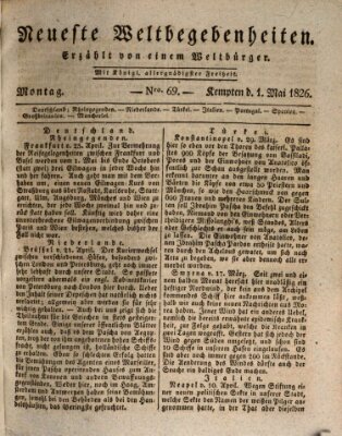 Neueste Weltbegebenheiten (Kemptner Zeitung) Montag 1. Mai 1826