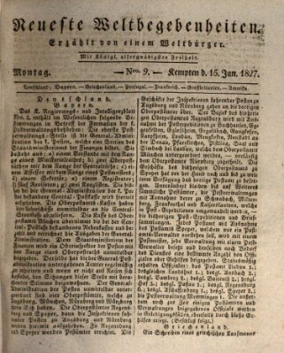 Neueste Weltbegebenheiten (Kemptner Zeitung) Montag 15. Januar 1827
