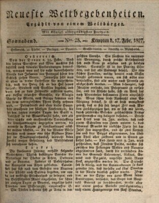 Neueste Weltbegebenheiten (Kemptner Zeitung) Samstag 17. Februar 1827