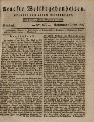 Neueste Weltbegebenheiten (Kemptner Zeitung) Montag 15. Oktober 1827