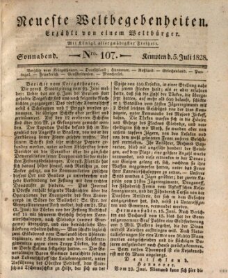 Neueste Weltbegebenheiten (Kemptner Zeitung) Samstag 5. Juli 1828