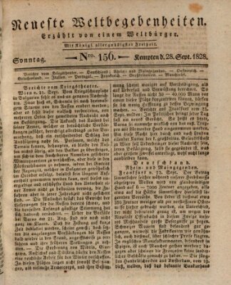 Neueste Weltbegebenheiten (Kemptner Zeitung) Sonntag 28. September 1828
