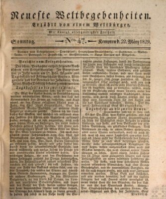 Neueste Weltbegebenheiten (Kemptner Zeitung) Sonntag 22. März 1829