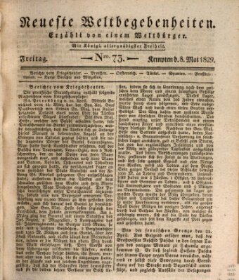 Neueste Weltbegebenheiten (Kemptner Zeitung) Freitag 8. Mai 1829