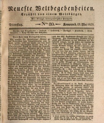Neueste Weltbegebenheiten (Kemptner Zeitung) Dienstag 19. Mai 1829