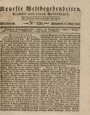 Neueste Weltbegebenheiten (Kemptner Zeitung) Mittwoch 11. November 1829