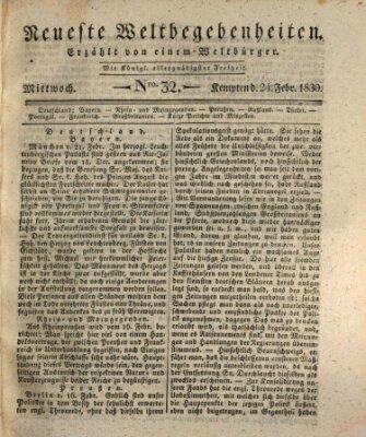 Neueste Weltbegebenheiten (Kemptner Zeitung) Mittwoch 24. Februar 1830