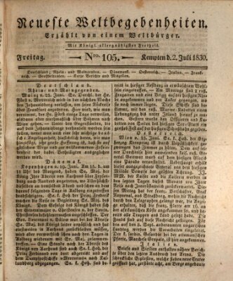 Neueste Weltbegebenheiten (Kemptner Zeitung) Freitag 2. Juli 1830