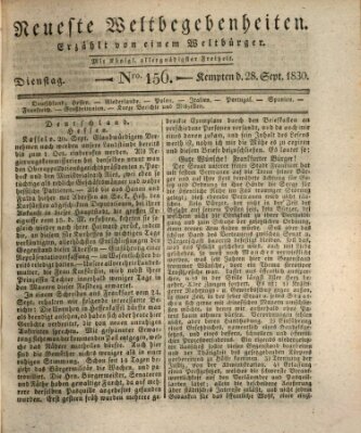 Neueste Weltbegebenheiten (Kemptner Zeitung) Dienstag 28. September 1830