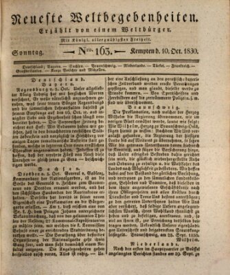 Neueste Weltbegebenheiten (Kemptner Zeitung) Sonntag 10. Oktober 1830