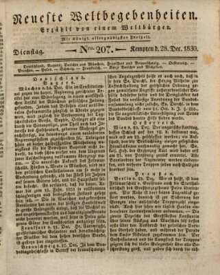 Neueste Weltbegebenheiten (Kemptner Zeitung) Dienstag 28. Dezember 1830