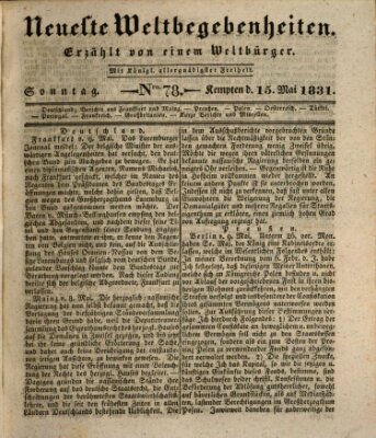 Neueste Weltbegebenheiten (Kemptner Zeitung) Sonntag 15. Mai 1831
