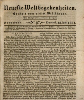 Neueste Weltbegebenheiten (Kemptner Zeitung) Samstag 18. Juni 1831