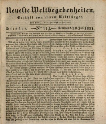 Neueste Weltbegebenheiten (Kemptner Zeitung) Dienstag 26. Juli 1831