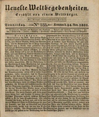 Neueste Weltbegebenheiten (Kemptner Zeitung) Donnerstag 24. November 1831