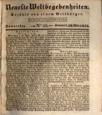 Neueste Weltbegebenheiten (Kemptner Zeitung) Donnerstag 28. März 1833