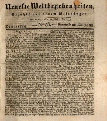 Neueste Weltbegebenheiten (Kemptner Zeitung) Donnerstag 30. Mai 1833