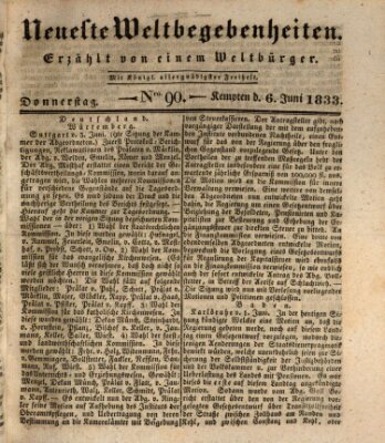 Neueste Weltbegebenheiten (Kemptner Zeitung) Donnerstag 6. Juni 1833