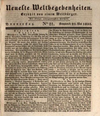 Neueste Weltbegebenheiten (Kemptner Zeitung) Donnerstag 21. Mai 1835