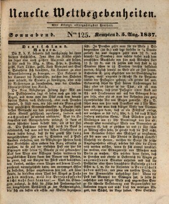 Neueste Weltbegebenheiten (Kemptner Zeitung) Samstag 5. August 1837