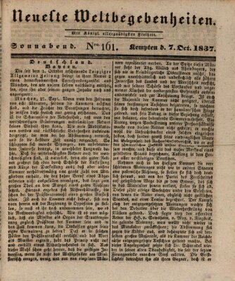Neueste Weltbegebenheiten (Kemptner Zeitung) Samstag 7. Oktober 1837