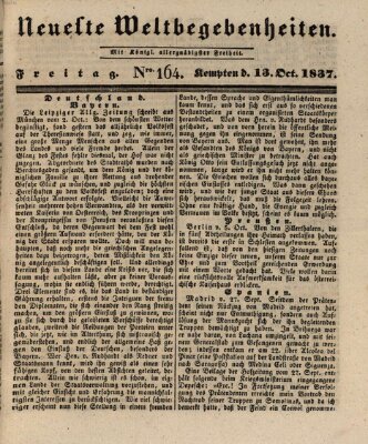 Neueste Weltbegebenheiten (Kemptner Zeitung) Freitag 13. Oktober 1837