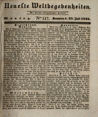 Neueste Weltbegebenheiten (Kemptner Zeitung) Montag 23. Juli 1838