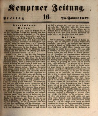 Kemptner Zeitung Freitag 28. Januar 1842