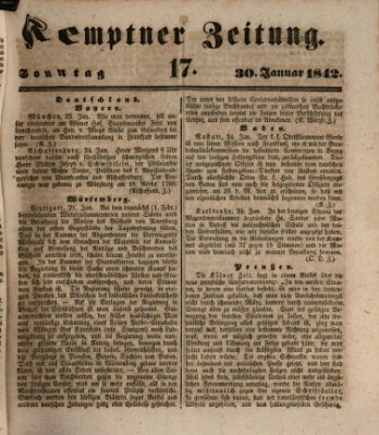 Kemptner Zeitung Sonntag 30. Januar 1842