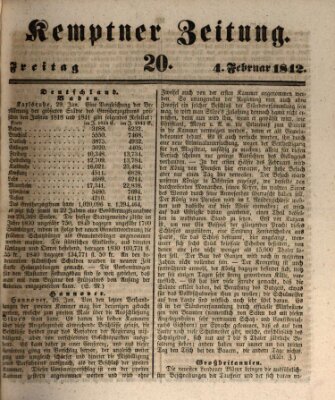 Kemptner Zeitung Freitag 4. Februar 1842