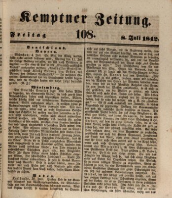 Kemptner Zeitung Freitag 8. Juli 1842