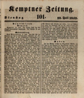 Kemptner Zeitung Dienstag 12. Juli 1842