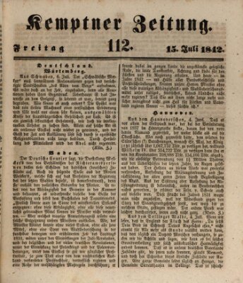 Kemptner Zeitung Freitag 15. Juli 1842
