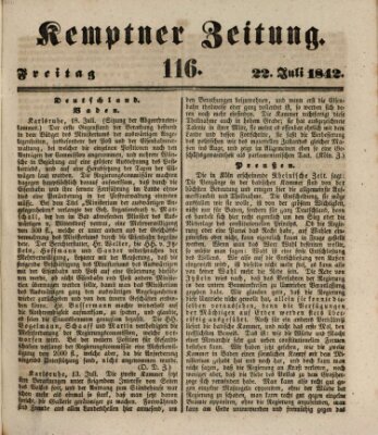 Kemptner Zeitung Freitag 22. Juli 1842