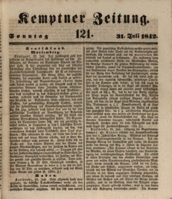 Kemptner Zeitung Sonntag 31. Juli 1842