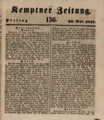 Kemptner Zeitung Freitag 30. September 1842