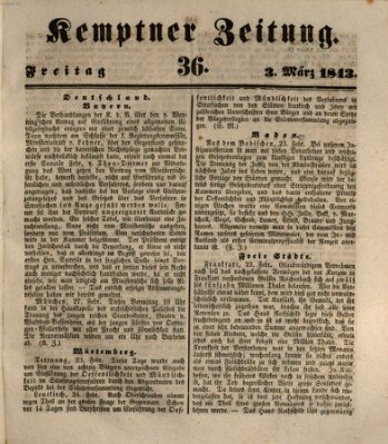 Kemptner Zeitung Freitag 3. März 1843
