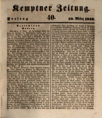 Kemptner Zeitung Freitag 10. März 1843