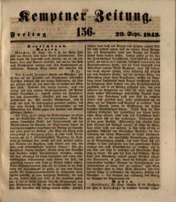 Kemptner Zeitung Freitag 29. September 1843