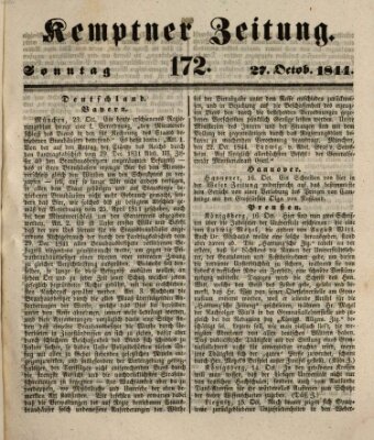 Kemptner Zeitung Sonntag 27. Oktober 1844
