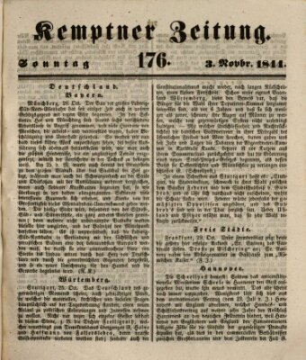 Kemptner Zeitung Sonntag 3. November 1844