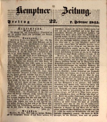 Kemptner Zeitung Freitag 7. Februar 1845
