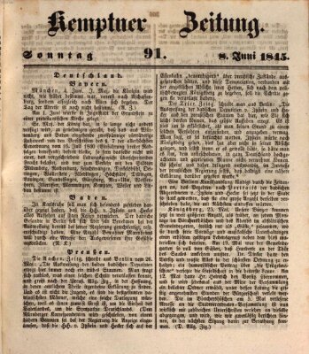 Kemptner Zeitung Sonntag 8. Juni 1845