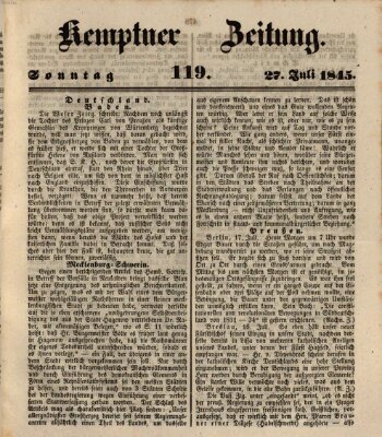 Kemptner Zeitung Sonntag 27. Juli 1845