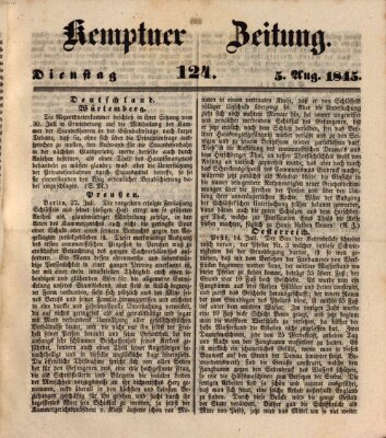 Kemptner Zeitung Dienstag 5. August 1845