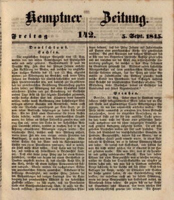 Kemptner Zeitung Freitag 5. September 1845