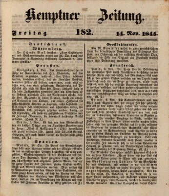 Kemptner Zeitung Freitag 14. November 1845