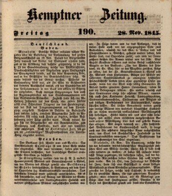 Kemptner Zeitung Freitag 28. November 1845