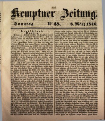 Kemptner Zeitung Sonntag 8. März 1846