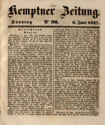 Kemptner Zeitung Sonntag 6. Juni 1847
